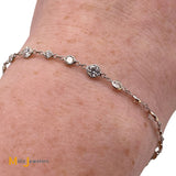 14K White Gold 1.88ctw Round Brilliant Diamond Chain Link Bracelet