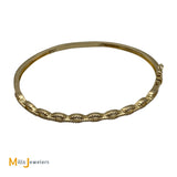 Shy Creation 14K Yellow Gold 0.74ctw Diamond Link Bangle Bracelet