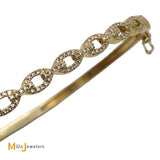 Shy Creation 14K Yellow Gold 0.74ctw Diamond Link Bangle Bracelet