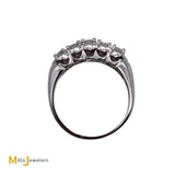 14K White Gold Round Brilliant 1ctw Natural Diamond Band Ring Size 5.75