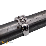 18K White Gold 0.27ctw Diamond Filigree Web Band Ring Size 6.5