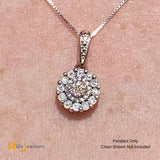 10K Rose Gold 0.12ctw Diamond Cluster Slide Pendant