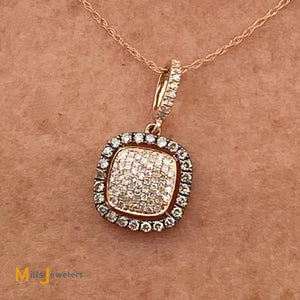 14K Rose Gold 0.29ctw Diamond Slide Pendant Necklace 18 Inch