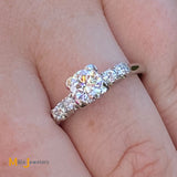 Platinum 1.08ctw Round Brilliant Natural Diamond Engagement Ring Size 8.75