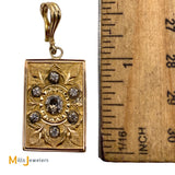 Vintage 18K/14K Yellow Gold 0.61ctw Old Mine Cut Diamond Pendant