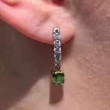 Two-Tone 18KYG 14KWG 1.51cts Tourmaline 0.96cts Diamond Dangle Earrings
