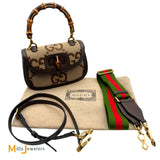 Gucci Bamboo 1974 Jumbo GG Monogram Canvas and Leather Crossbody Bag