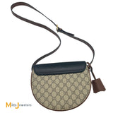 Gucci GG Supreme Saddle Padlock Canvas & Leather Crossbody 644524