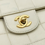 Chanel Vintage Cream Lambskin Chocolate Bar East West Shoulder Bag 2002-2003