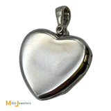 14K White Gold 0.16cts Blue Sapphire 0.10cts Diamond Heart Locket Pendant