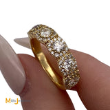 Hearts On Fire 18K Yellow Gold 1.25ctw Custom Halo Diamond Band Size 4.25