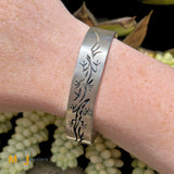 Sterling Silver 925 Lizard Shadow Box Overlay Cuff Bracelet