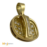 18K Yellow Gold Baguette Round .60ctw Diamond Slide Pendant