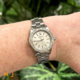 ROLEX 25mm Ladies .78ctw Diamond Oyster Perpetual Stainless Steel Watch