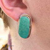 Marie Jackson Navajo Turquoise Sterling Silver 925 Post Earrings