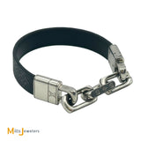 Louis Vuitton Monogram Eclipse Black LV Links Bracelet M8340D