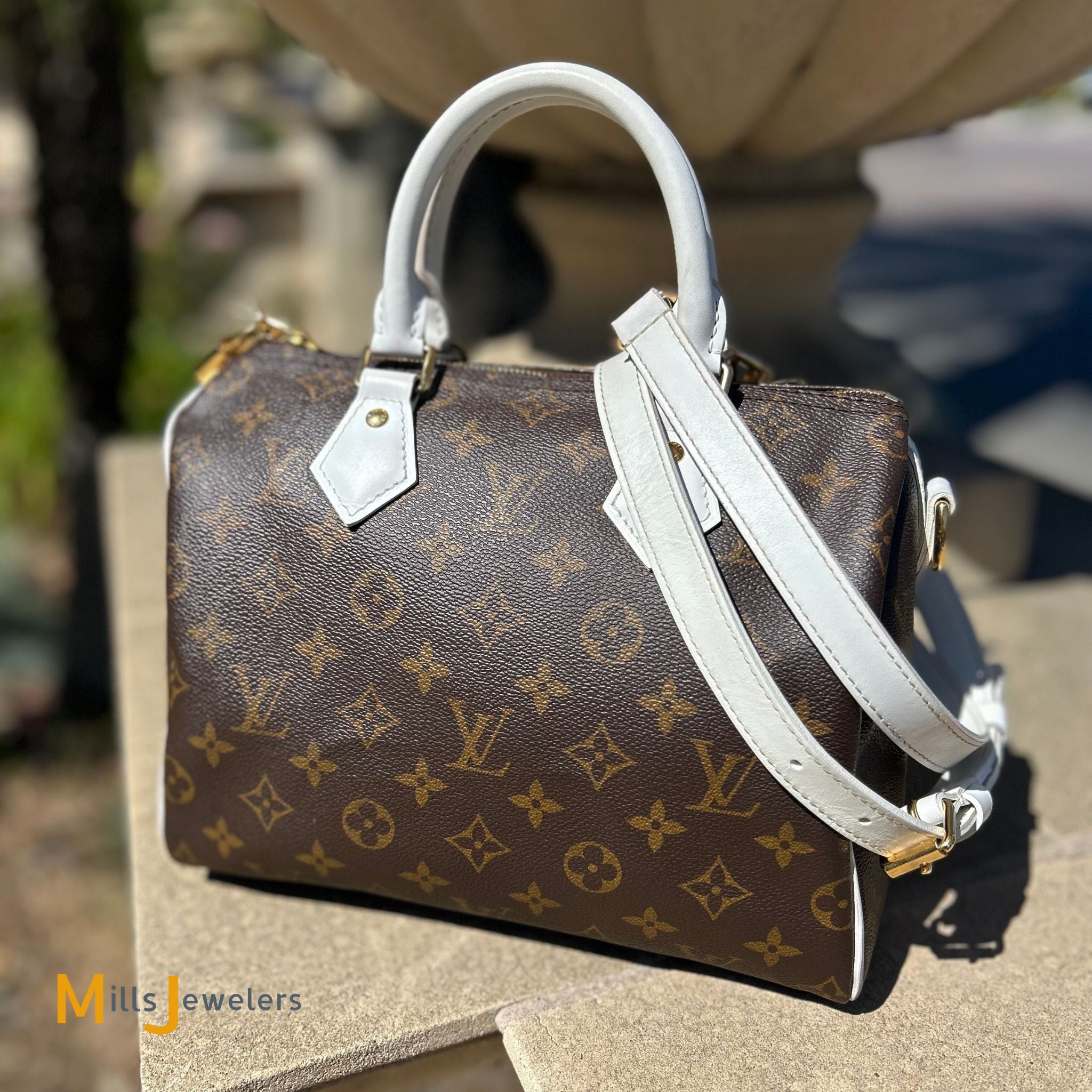 Louis Vuitton Monogram Canvas Speedy Bandouliere Match 25 Satchel