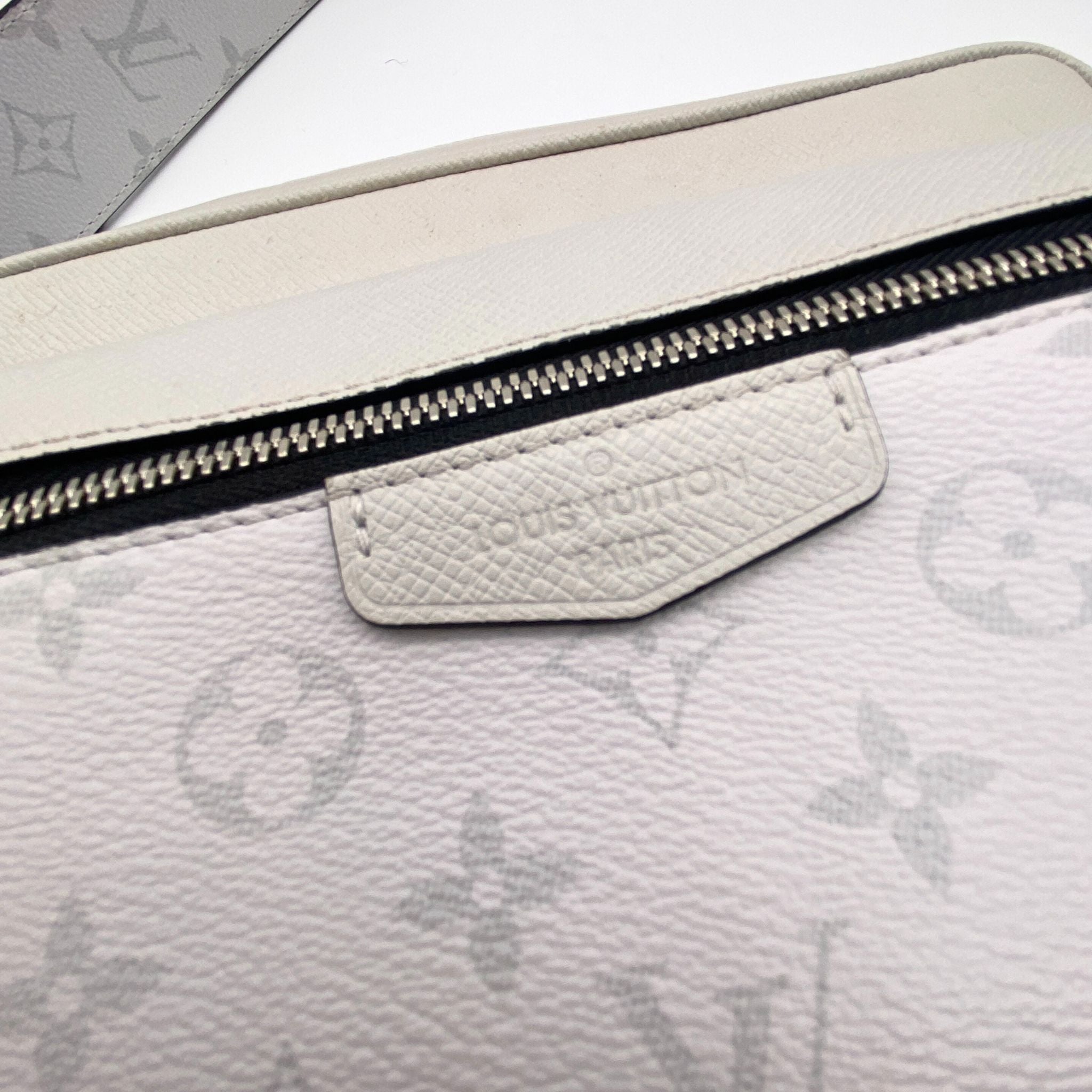 Louis Vuitton Outdoor Messenger Bag Arctic White Taiga Leather Monogram  Canvas