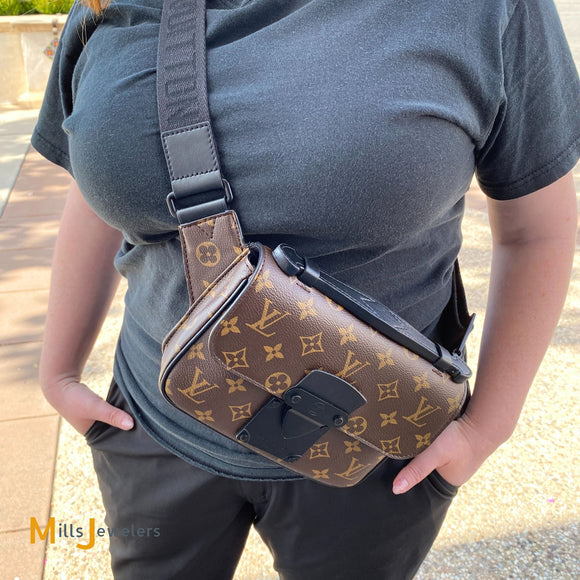 Louis Vuitton S Lock Slingbag Monogram Macassar Canvas Shoulder Bag M45807