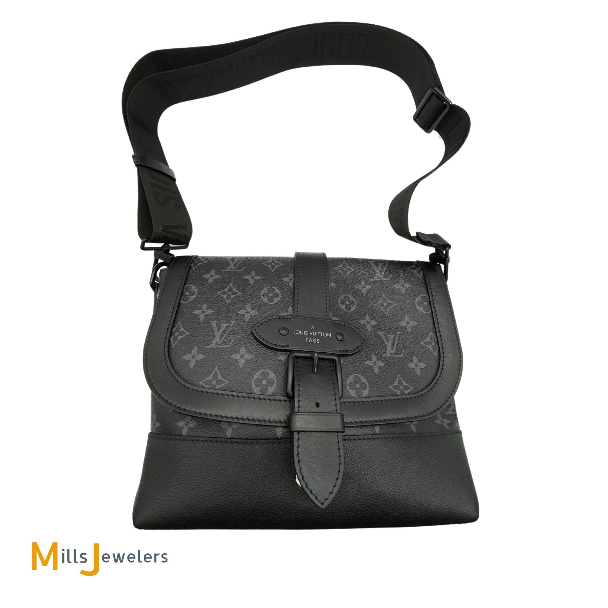 Louis Vuitton Saumur Messenger Monogram Eclipse Handbag – Mills