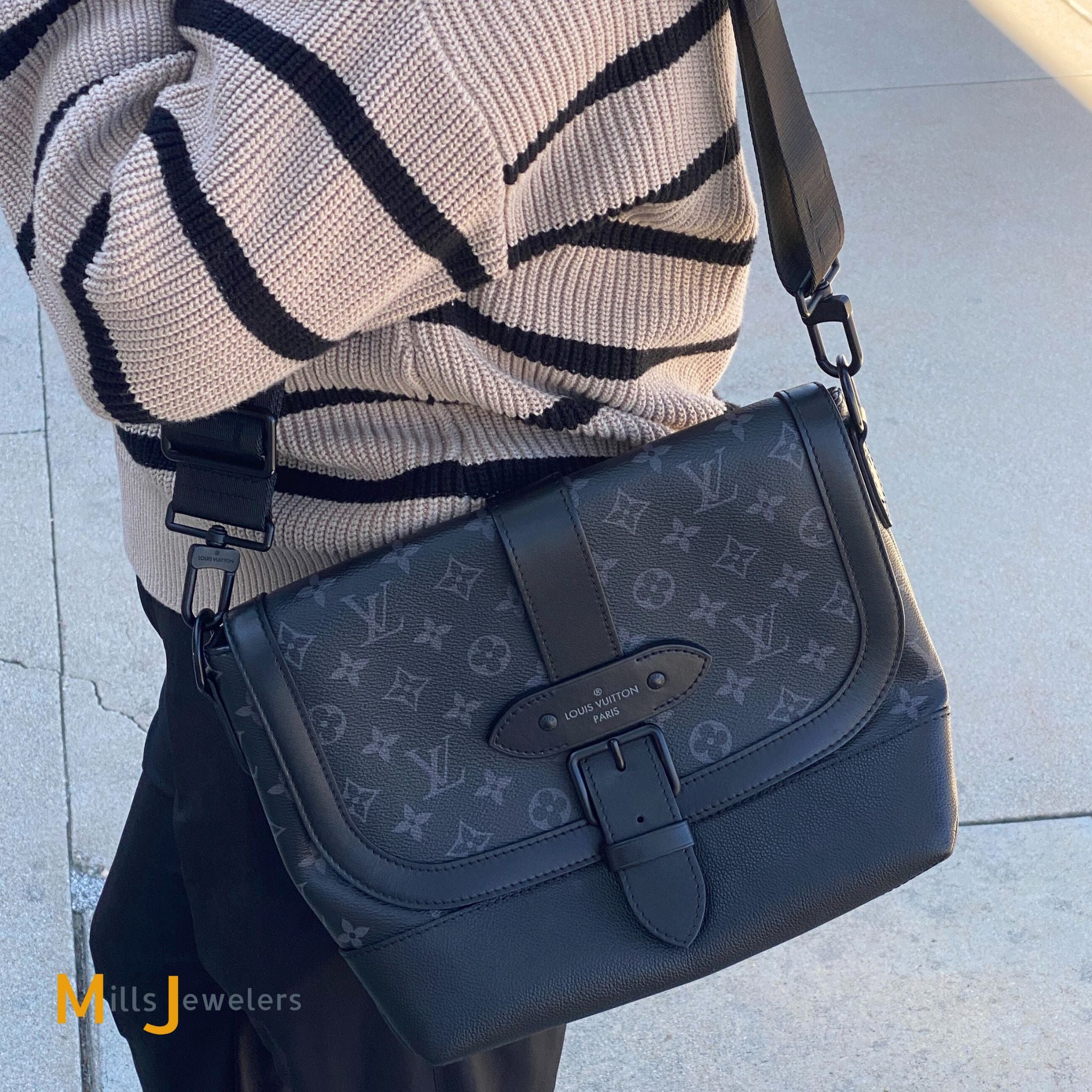 Louis Vuitton Saumur Messenger Monogram Eclipse Handbag – Mills Jewelers &  Loan