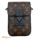 Louis Vuitton S Lock Vertical Wearable Wallet Monogram Macassar Canvas