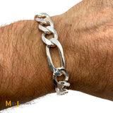 YGI Italy 925 Silver Figaro Link Chain Bracelet