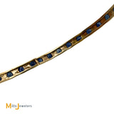 14K Yellow Gold Lucky 6.72ctw Blue Sapphire Bangle Bracelet