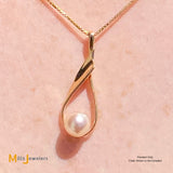 14K Yellow Gold Pearl Slide Pendant