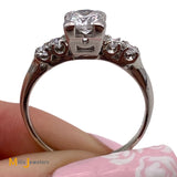 Platinum 1.08ctw Round Brilliant Natural Diamond Engagement Ring Size 8.75