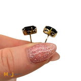 14K Yellow Gold 4.44ctw Oval Cut Garnet Stud Earrings