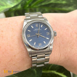 ROLEX 67480 31mm Stainless Steel Blue Dial Oyster Perpetual Watch