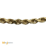 14K Yellow Gold Rope Chain Necklace 20 Inch