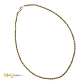 14K Yellow Gold Rope Chain Necklace 20 Inch