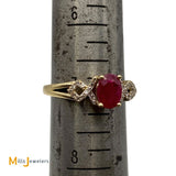 14K Yellow Gold 0.79ct Ruby 0.24cts Diamond Ring Size 7