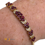 14K Yellow Gold 1.82cts Ruby 0.12cts Diamond Bracelet