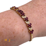 14K Yellow Gold 1.82cts Ruby 0.12cts Diamond Bracelet