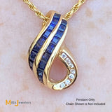 18K Yellow Gold 0.66cts Sapphire 0.04cts Diamond Slide Pendant