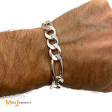 YGI Italy 925 Silver Figaro Link Chain Bracelet