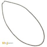 Sterling Silver 925 4mm Rope Chain Necklace 24 Inch