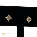 14K Yellow Gold 0.50ctw Princess Cut Natural Diamond Earrings