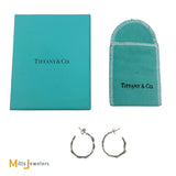 Tiffany & Co. Paloma Picasso 925 Sterling Silver Olive Leaf Hoop Earrings