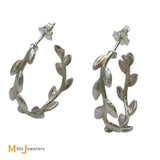 Tiffany & Co. Paloma Picasso 925 Sterling Silver Olive Leaf Hoop Earrings