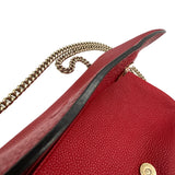 Gucci Soho Chain Shoulder Bag Red Pebbled Calfskin 336752