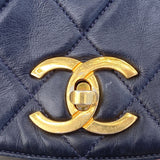 Chanel Vintage Black Quilted Leather Backpack