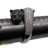 18K White Gold 1.71ctw Diamond/Gemstone Leopard Bypass Ring Size 7