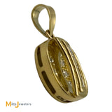 18K Yellow Gold Baguette Round .60ctw Diamond Slide Pendant