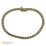 14K Yellow Gold 0.85ctw Round Brilliant Diamond Link Tennis Bracelet