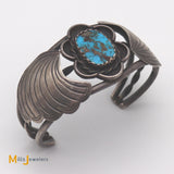 sterling silver blue turquoise cuff bracelet