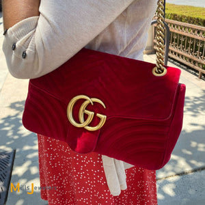 præsentation Almægtig fornærme Gucci Marmont Red Velvet Shoulder Bag – Mills Jewelers & Loan